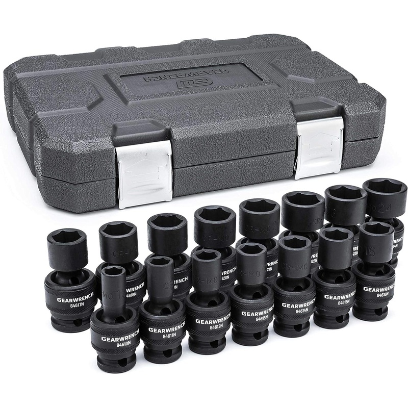 GEARWRENCH 1/2-Inch 6 Point Metric Universal Impact Socket Set (15 Piece) – 84939N