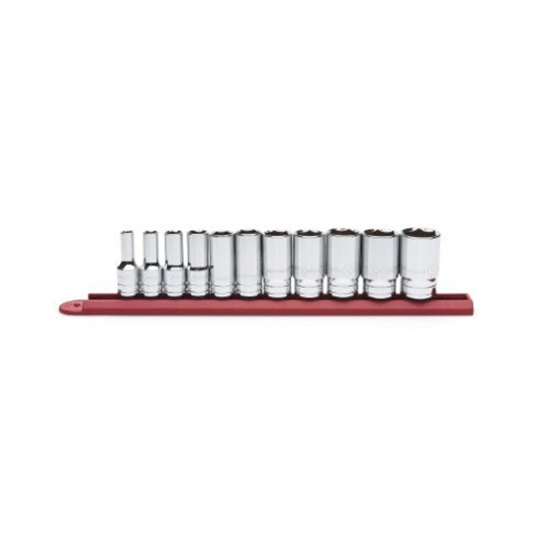 GEARWRENCH 11 Pc. 3/8 Drive 6 Pt. Mid-Length Socket Set, SAE – 80555S