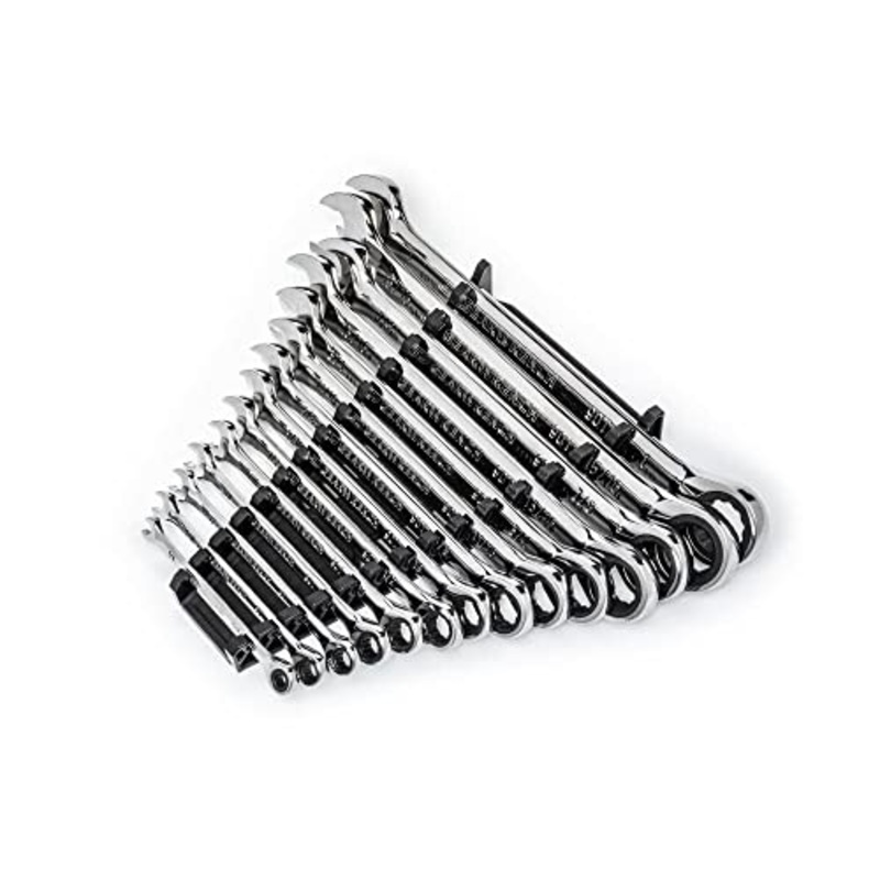 GEARWRENCH 14-Piece 90T 12 Point SAE Combination Ratcheting Wrench Set