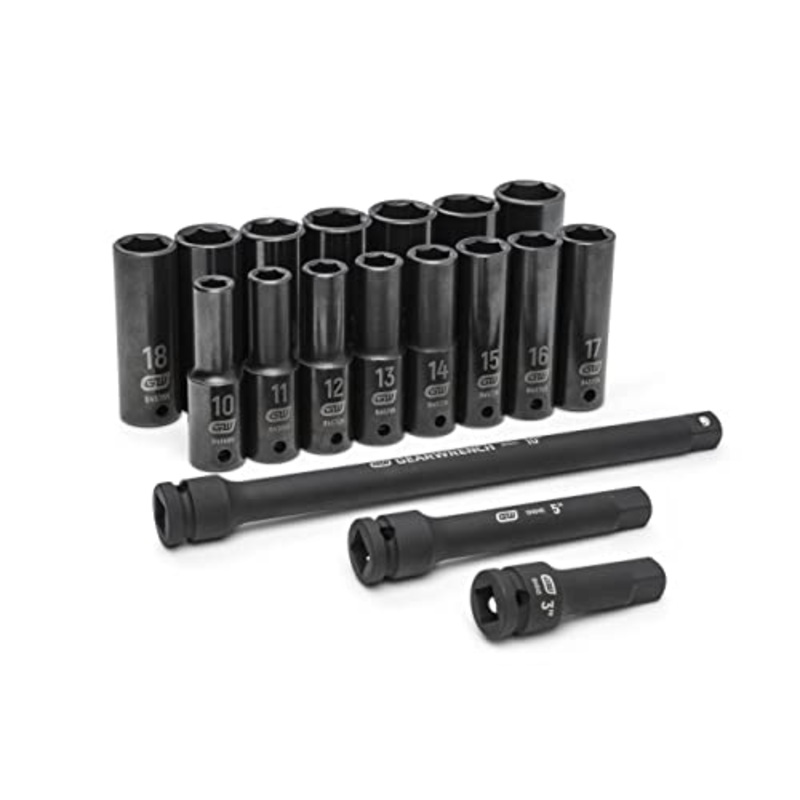 GEARWRENCH 3/8 In. Drive Standard & Deep SAE/Metric Master Impact Socket Set 80pc