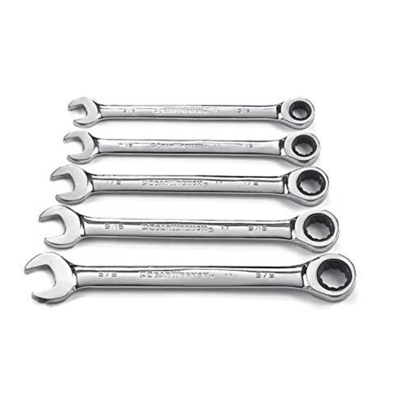 GEARWRENCH 5 Pc. 12 Pt. Ratcheting Combination Wrench Set, SAE – 93005