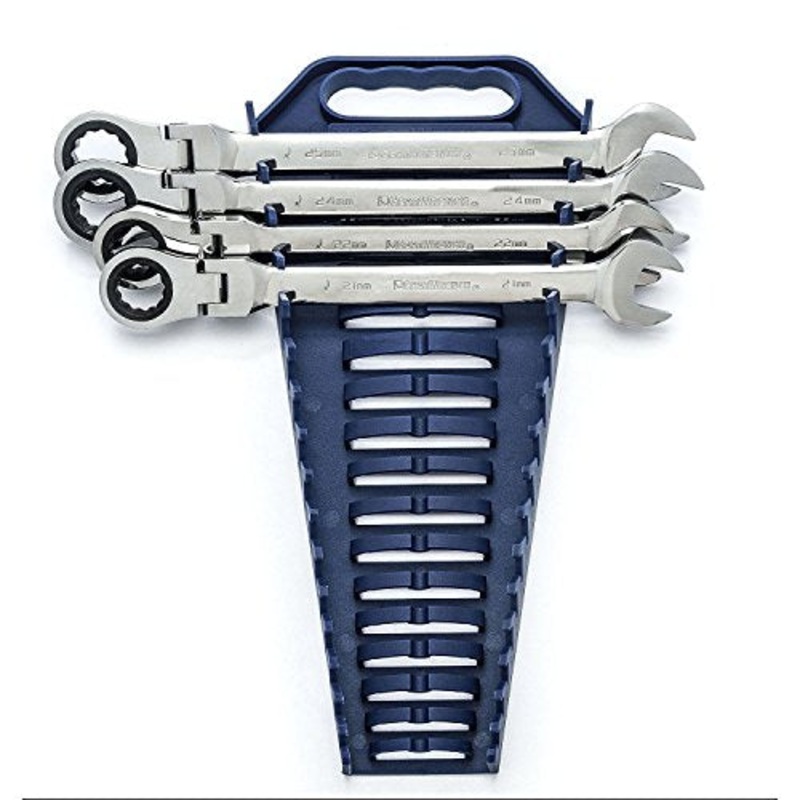GEARWRENCH 9901D – 4-Piece 12 Point Flex Head Ratcheting Combination Metric Wrench Completer