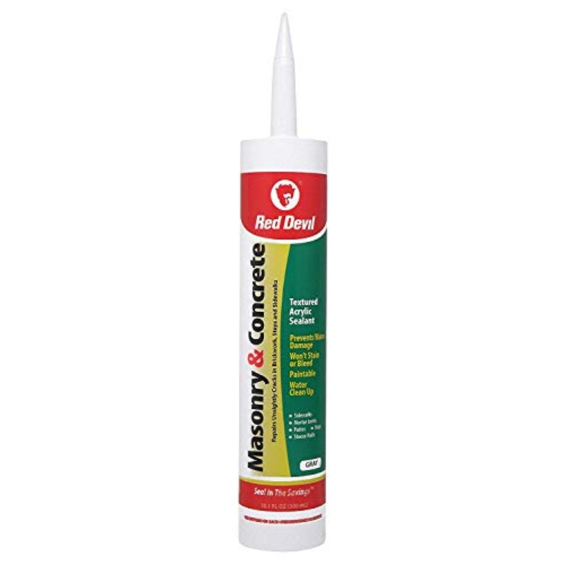 Red Devil 0646 Masonry and Concrete Acrylic Sealant, Gray, 10.1 oz., Pack of 12