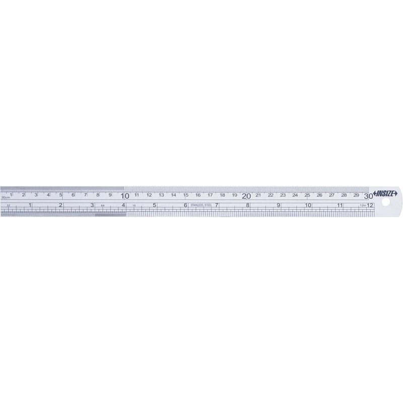 INSIZE 7110-1000 Steel Rule, 40/1000 mm, Graduation 1/64, 1/32, 1/16, 0.5 mm, 1 mm