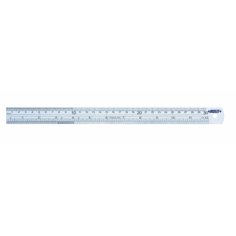 INSIZE 7110-1200 Steel Rule, 48/1200 mm, Graduation 1/64, 1/32, 1/16, 0.5 mm, 1 mm
