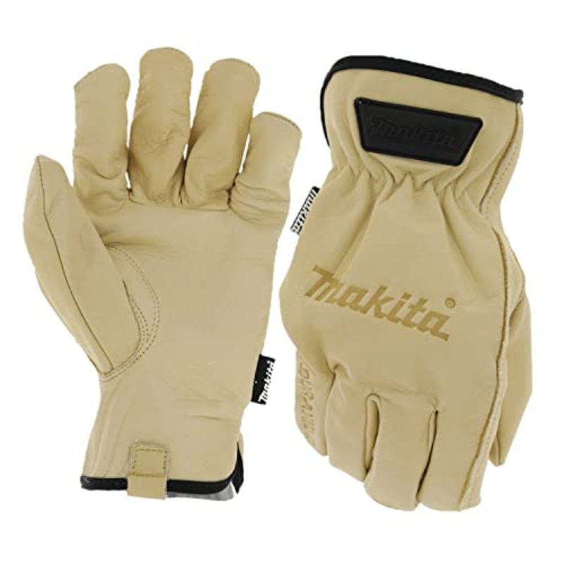 Makita Unisex 100% T 04189 100 Genuine Leather Cow Driver Gloves Medium, Light Brown, Medium US