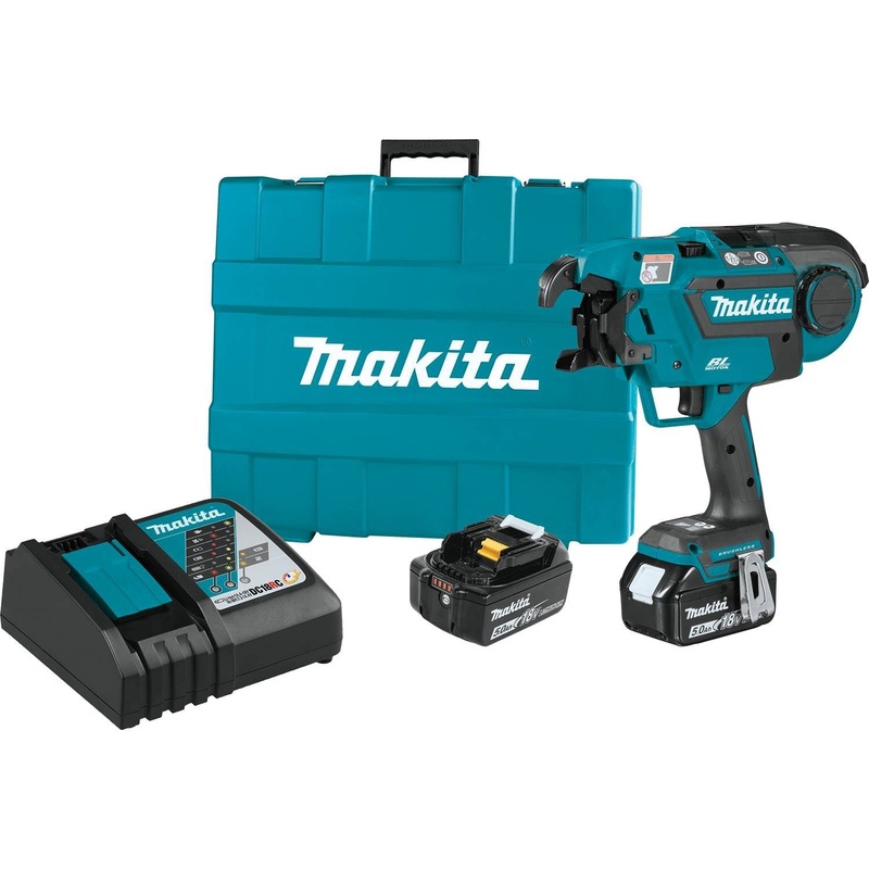 Makita (XRT01TK) 18V LXT Lithium-Ion Brushless Cordless Rebar Tying Tool Kit, case (5.0Ah)