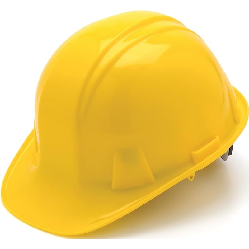 Pyramex Safety SL Series Full Brim Hard Hat, 6-Point Ratchet Suspension, Red, Medium