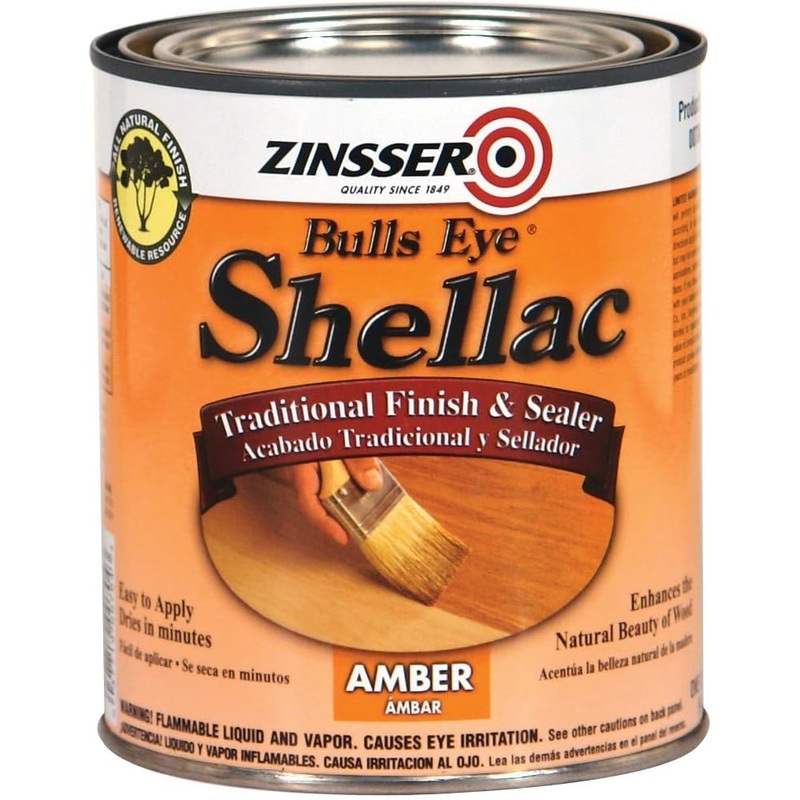 Rust-Oleum Zinsser 704H Bulls Eye Shellac, Quart, Amber