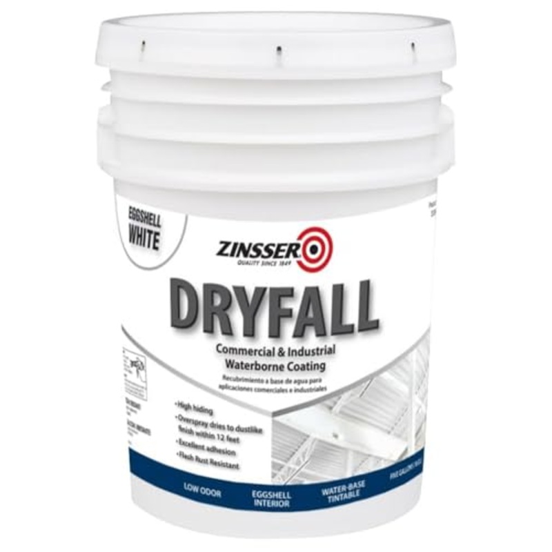 Zinsser 350999 Dryfall Commercial & Industrial Waterborne Coating, 5 Gallon, Eggshell White