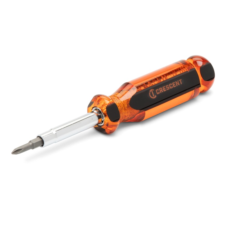Crescent 6-in-1 Interchangeable Bit Screwdriver, Red Handle – CS61N