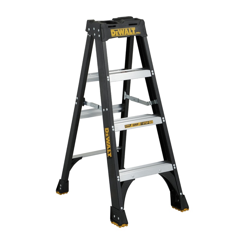 DEWALT 4-Foot Fiberglass Step Ladder, 300-Pound Load Capacity, Type IA, DXL3010-04 Black 4 feet