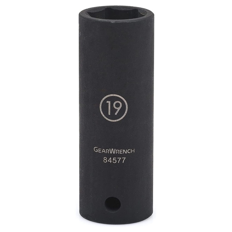 GEARWRENCH 1/2 Drive 6 Pt. Deep Impact Socket, 19mm – 84577N