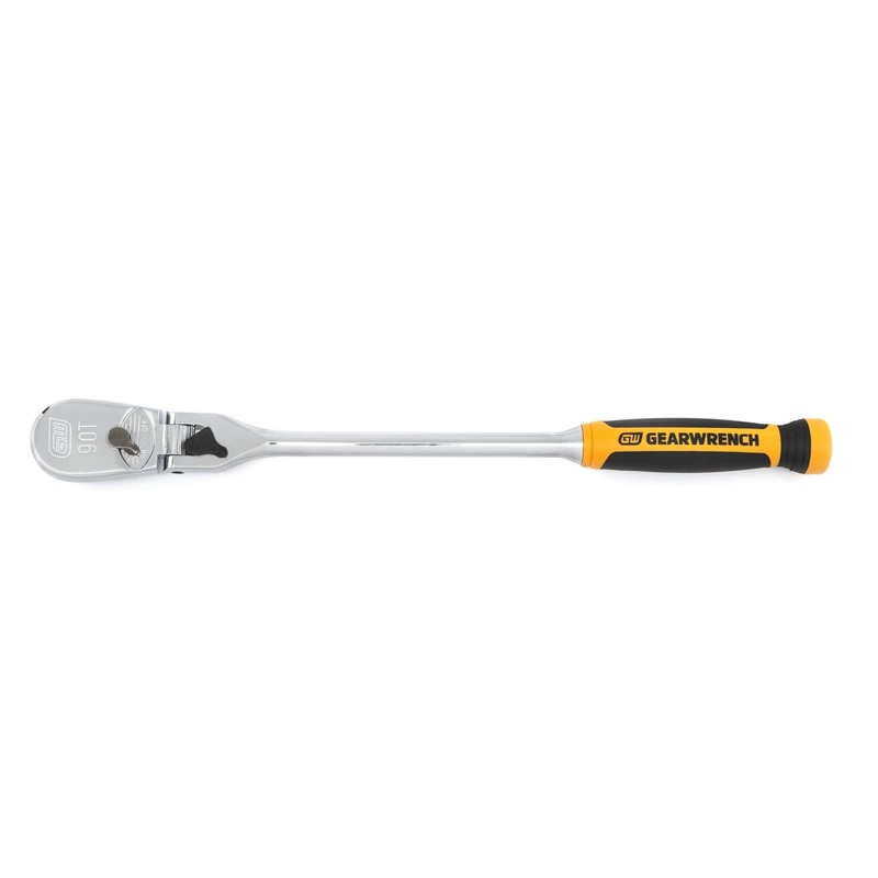 GEARWRENCH 1/2 Drive 90 Tooth Dual Material Locking Flex Head Teardrop Ratchet 17 – 81371T