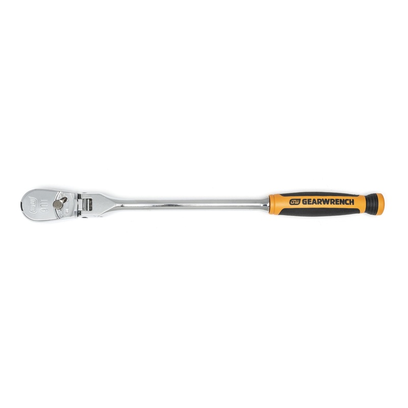 GEARWRENCH 3/8 Drive 90 Tooth Cushion Grip Flex Teardrop Ratchet, 81210T 90-Tooth Flex Cushion Grip