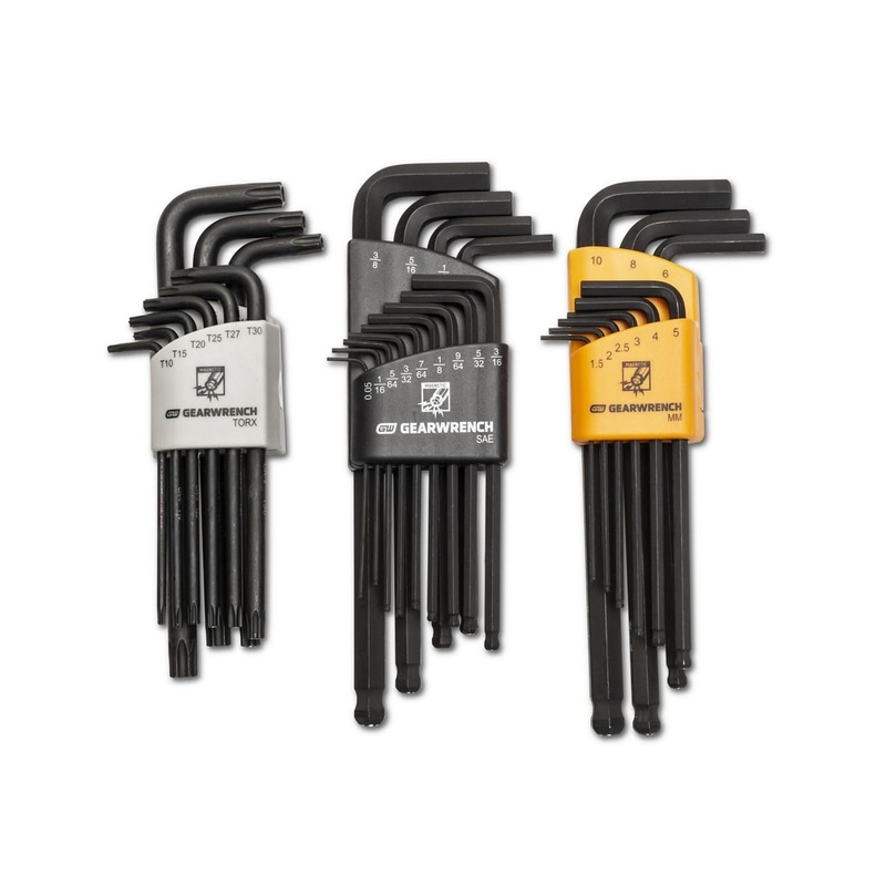 GEARWRENCH 31 Piece Magnetic Long Ball End SAE/Metric/Torx Hex Key Set – 83527, Large SAE/MM/Torx 31 Piece