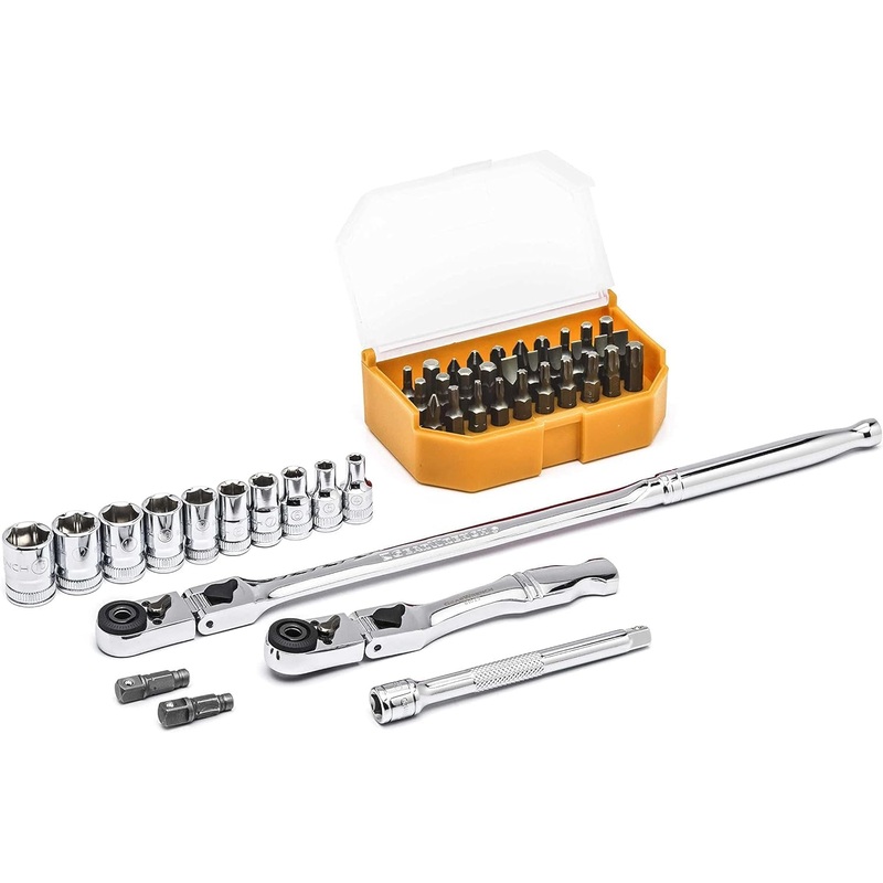 GEARWRENCH 45 Pc. 1/4 Drive 6 Pt. Standard Slim Head Mechanics Tool Set, Metric – 81032 45 Pc. 1/4 6 Point Standard Slim Head
