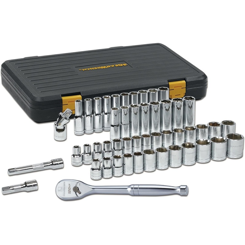 GEARWRENCH 49 Pc. 1/2 Drive 6 Pt. 120XP Mechanics Tool Set, Standard & Deep, SAE/Metric – 80700P 1/2 49-piece kit