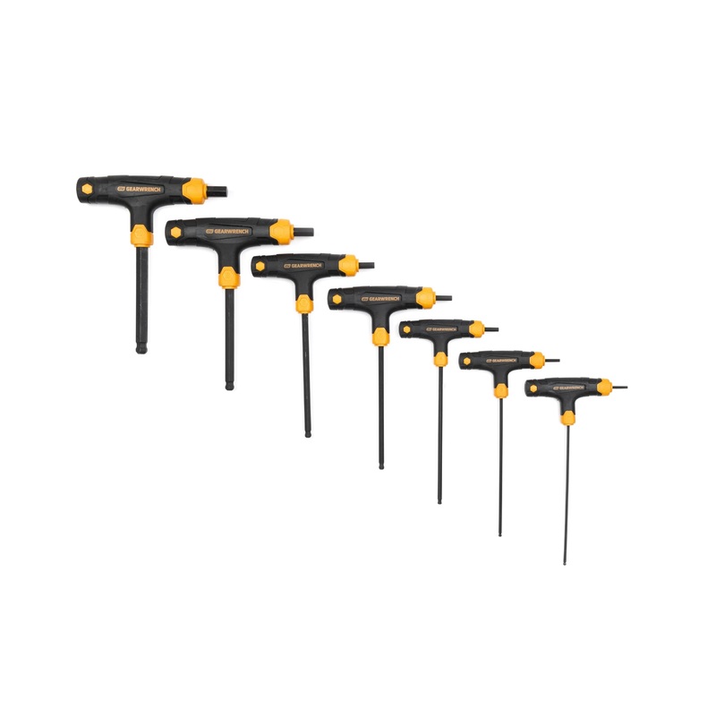 GEARWRENCH 7 Piece Metric T-Handle Ball End Hex Key Set – 83516