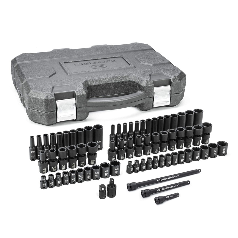 GEARWRENCH 71 Piece 1/4 Drive 6 Point Standard & Deep Universal Impact SAE/Metric Socket Set | 84903