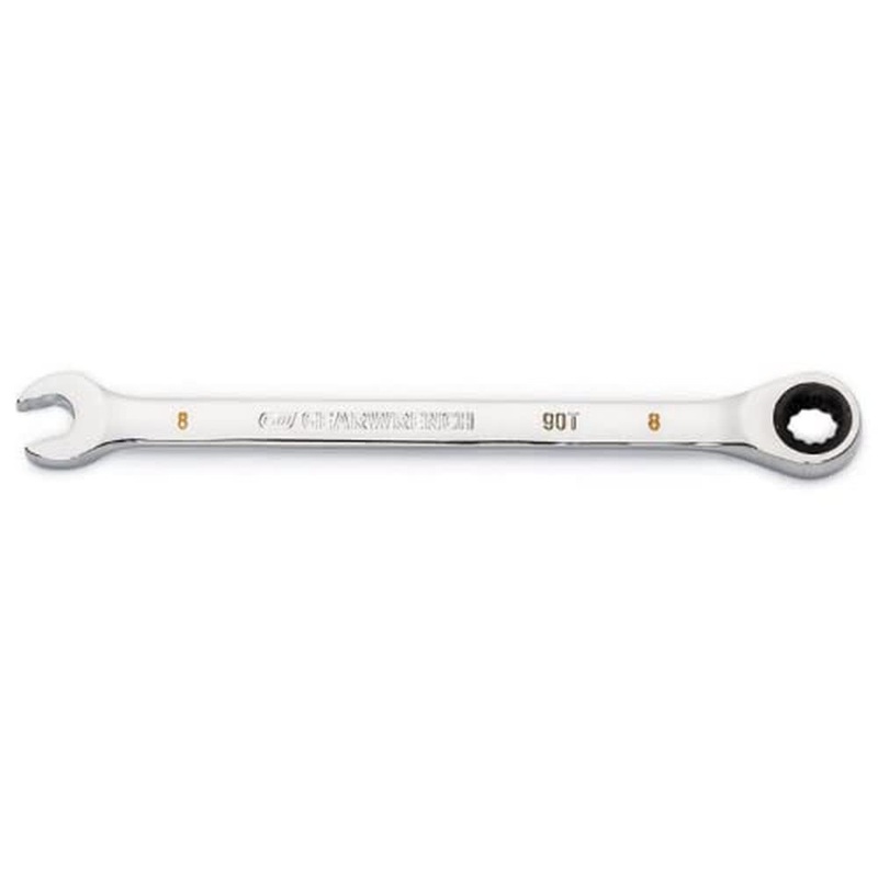 GEARWRENCH 8mm 4 Degree Swing Arch 12 Point Ratcheting Combination Wrench – 86908