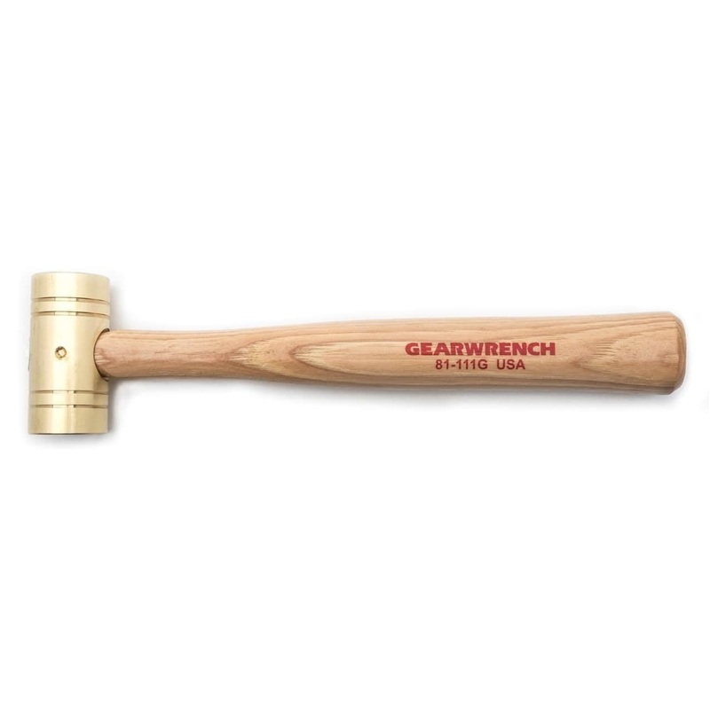GEARWRENCH Brass Hammer with Hickory Handle – 1 lb. – 81-111G