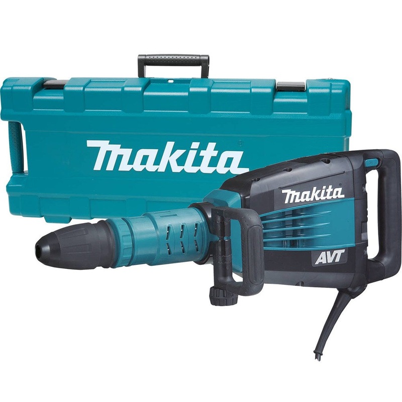 Makita HM1214C 27 lb. SDS-MAX AVT Demolition Hammer, case (w/ wheels) & FREE Makita HR3001CK