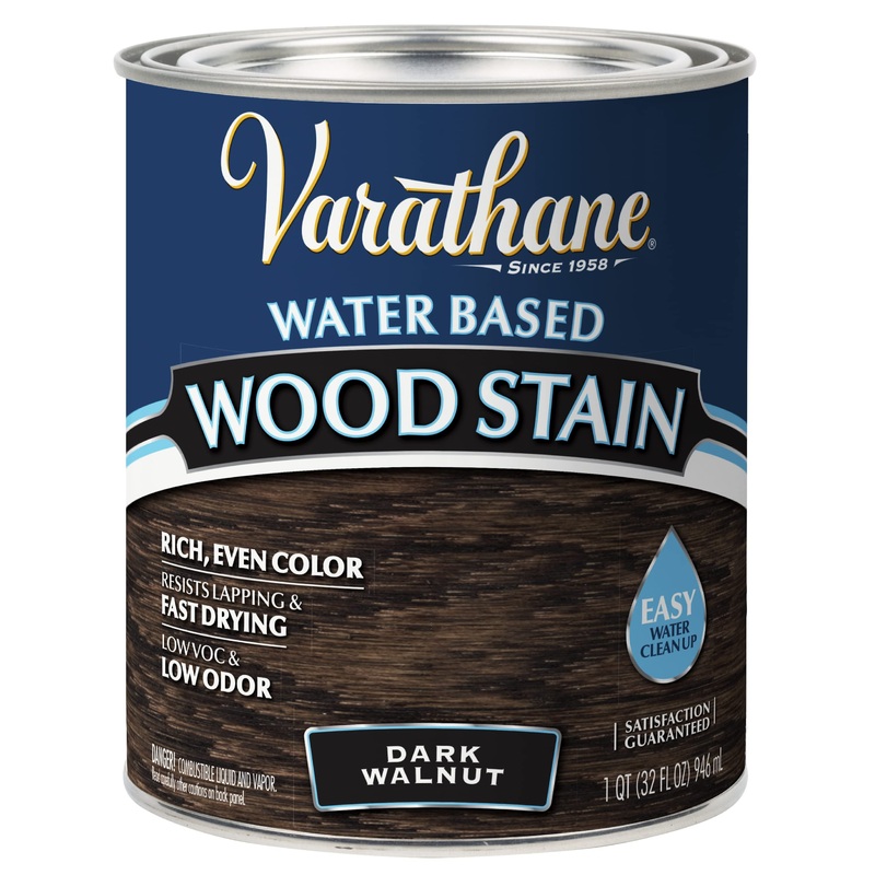 Varathane 381119 Water Based Wood Stain, Quart, Dark Walnut Quart (Pack of 1) Dark Walnut Wood Stain