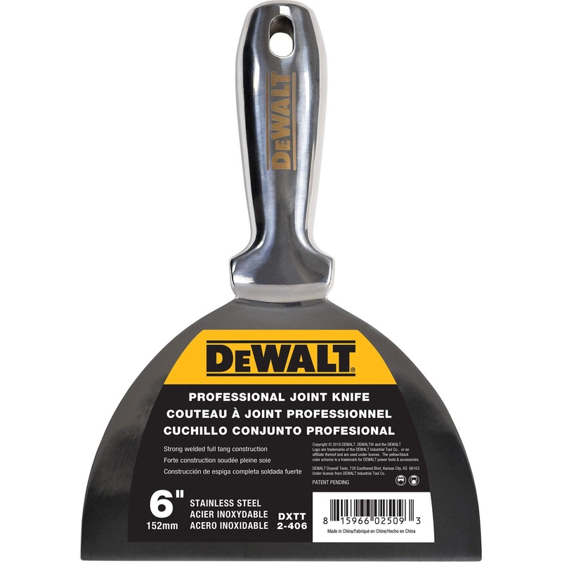 DEWALT 6 Stainless Steel Grout Knife – High Quality Polished Metal Blade – (2-406)