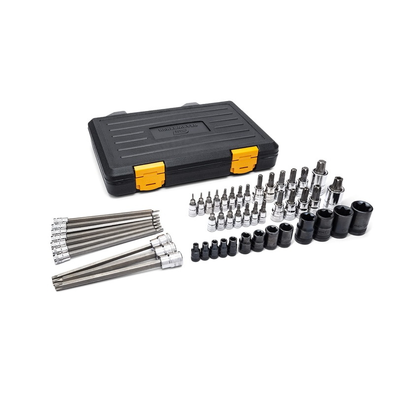 GEARWRENCH 49 Piece 1/4, 3/8, 1/2 Drive Torx Bit Socket Master Set – 89087 Large