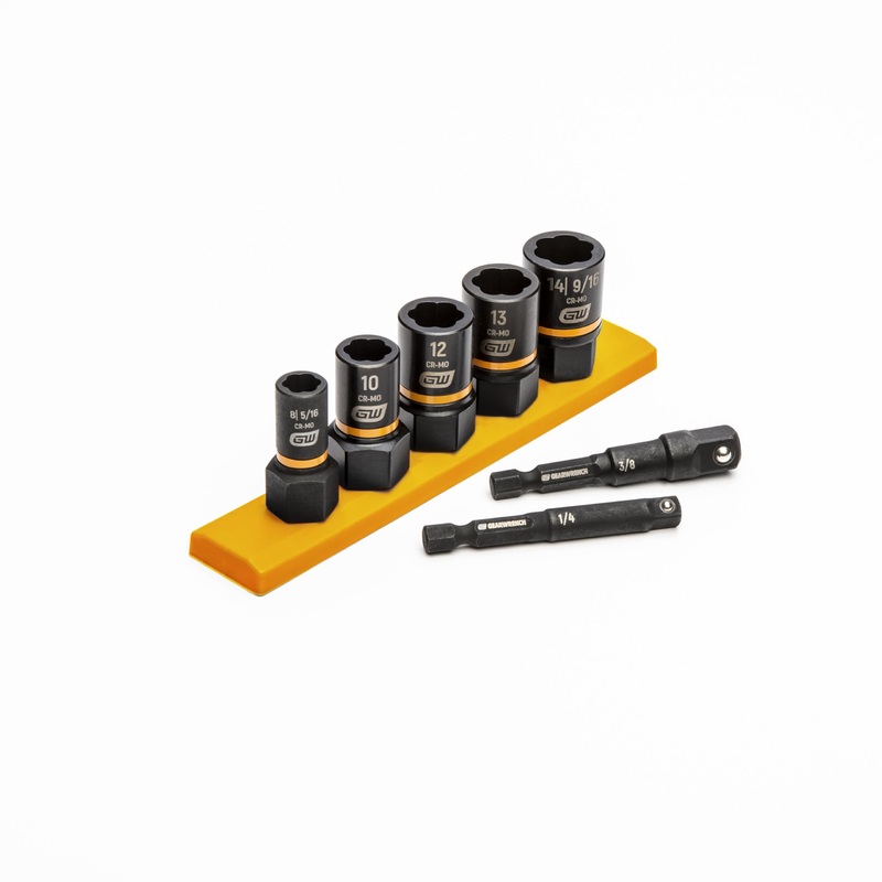 GEARWRENCH 7 Pc. 1/4 & 3/8 Drive Metric Bolt Biter Impact Extraction Socket Set – 87911