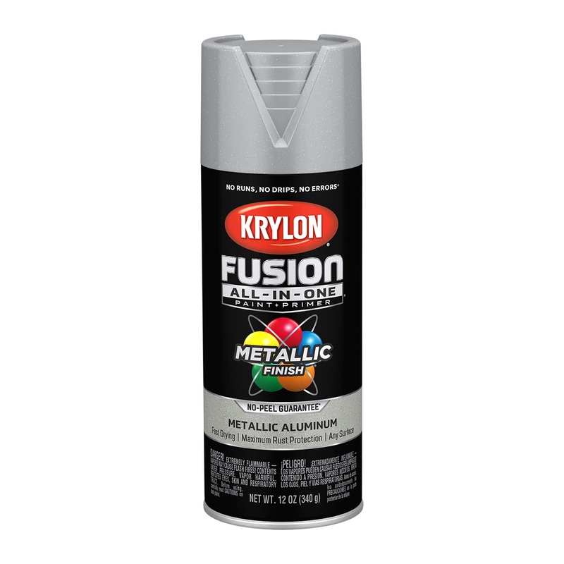 Krylon Fusion All-In-One Adhesive Spray Paint for Indoor/Outdoor Use, 12 oz, Metallic Aluminum (Pack of 1)
