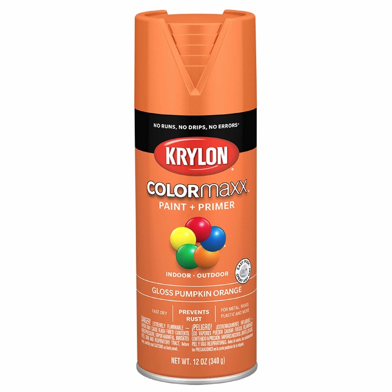 Krylon K05532007 COLORmaxx Spray Paint and Primer for Indoor/Outdoor Use, Gloss Pumpkin Orange 12 Ounce (Pack of 1)