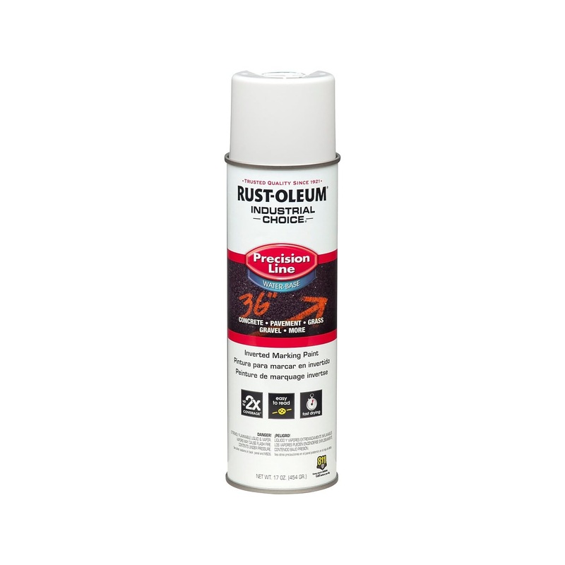 Rust-Oleum 203039 Industrial Choice Inverted Water-Based Marking Spray Paint, 17 Oz, White (Pack of 12)