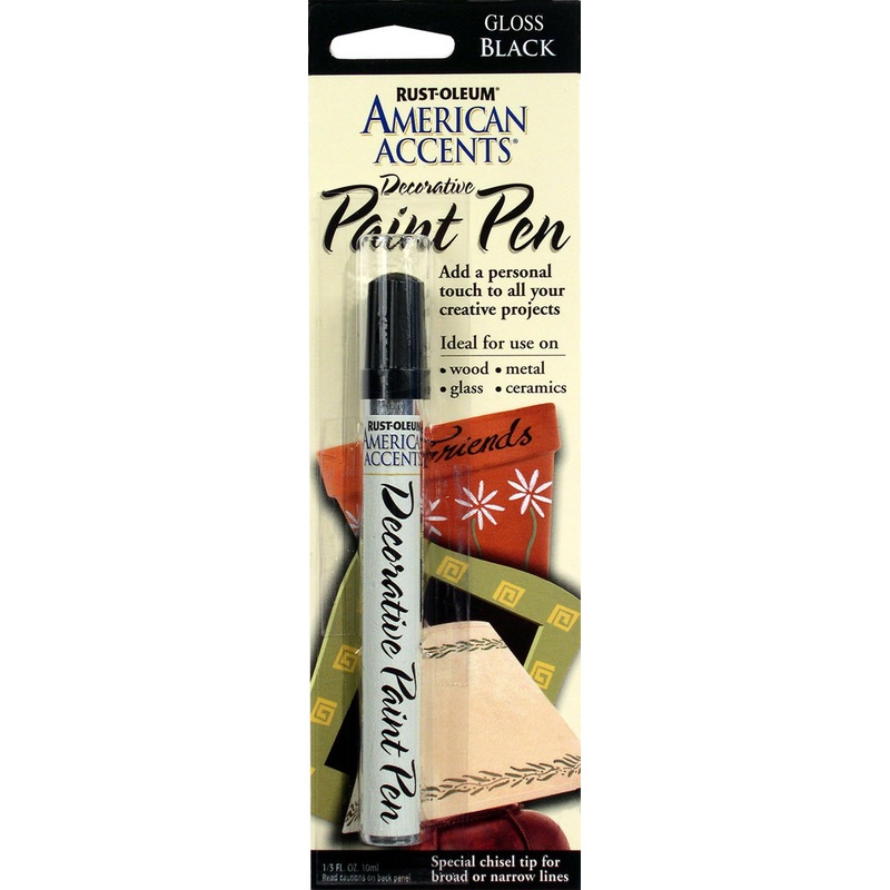 Rust-Oleum 215123 American Accents Satin Decorative Paint Pen, Black, 1/3-Ounce (Pack of 1)