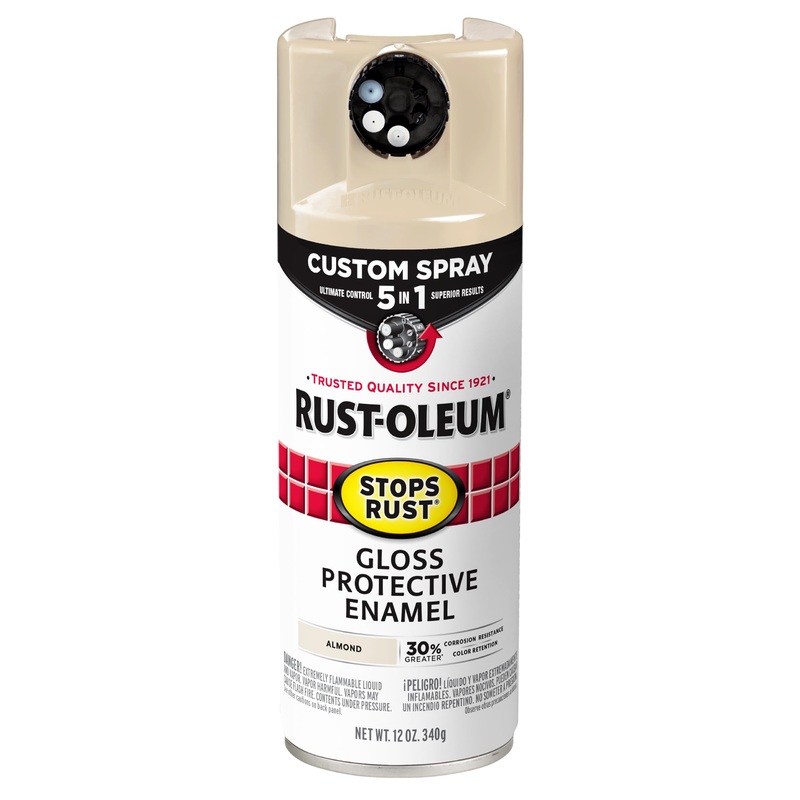 Rust-Oleum 376900 Stops Rust Custom Spray 5-in-1 Spray Paint, 12 oz, Gloss Almond Gloss Almond 12 Ounce (Pack of 1)