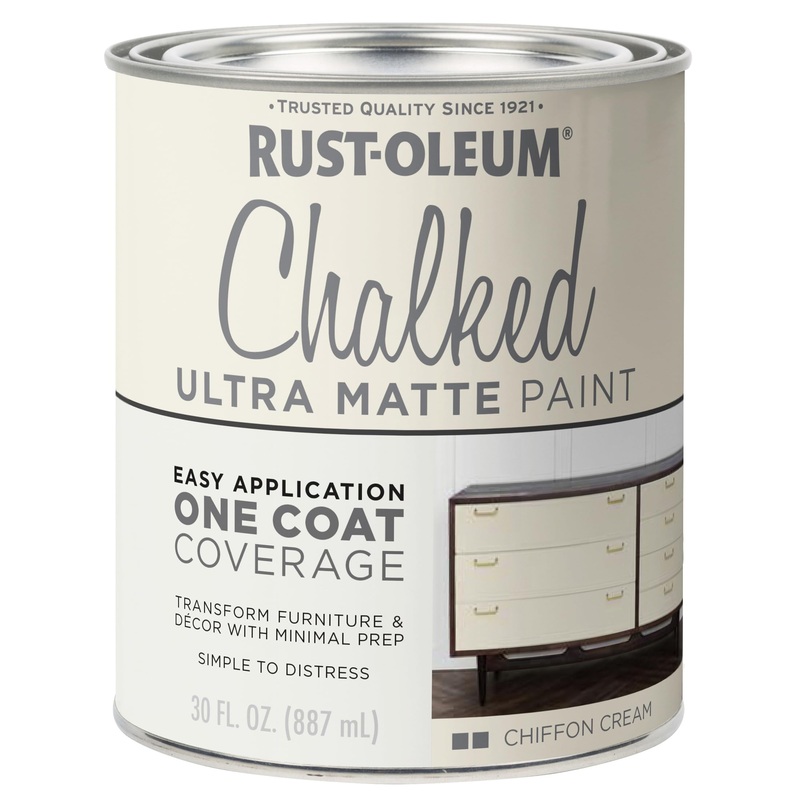 Rust-Oleum Chiffon Cream Chalked All-in-One Ultra Matte Paint – Chiffon Cream – 30 Ounce (Pack of 1)