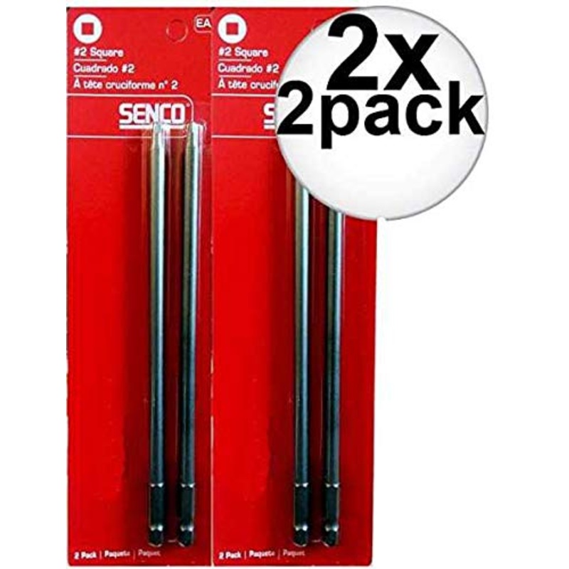 Senco DuraSpin 1/4 in. Carbide Steel Square Bit (2-Pieces)
