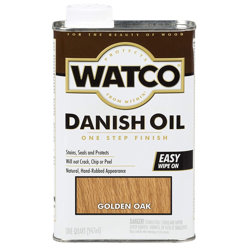Watco 65141 Danish Oil Wood Finish, Quart, Golden Oak