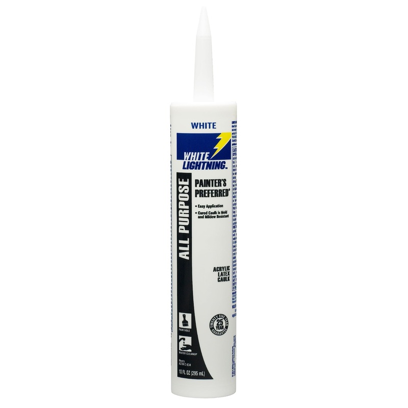 White Lightning W13000010 Painter’s Preferred All Purpose Acrylic Latex Caulk, White, 10 fl. oz.