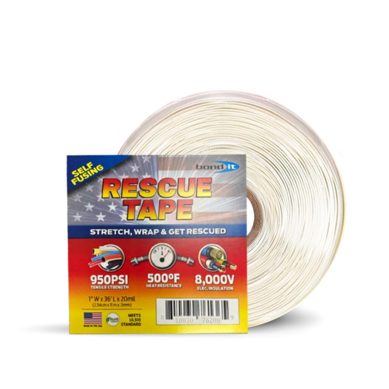 Bond It Rescue Tape, Self-Fusing Silicone Tape, Waterproof, 950PSI, Clear White, 1 x 36′ x 20mil