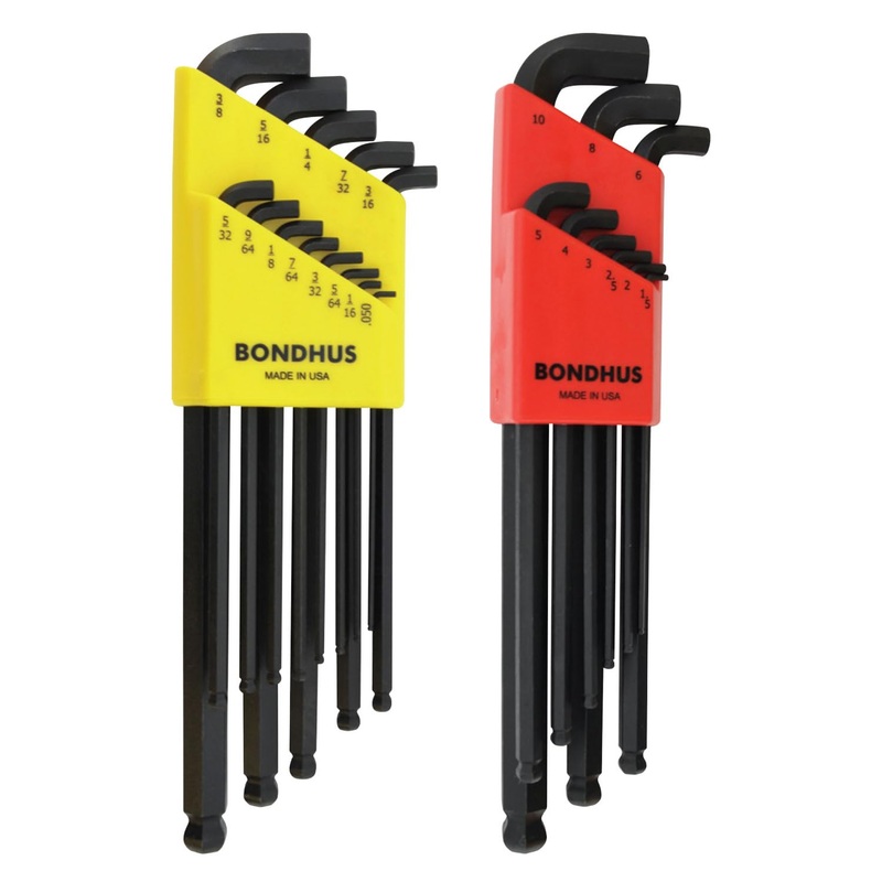 Bondhus 20599 0.050-3/8 & 1.5-10mm Stubby Ball End Hex Key DoublePK