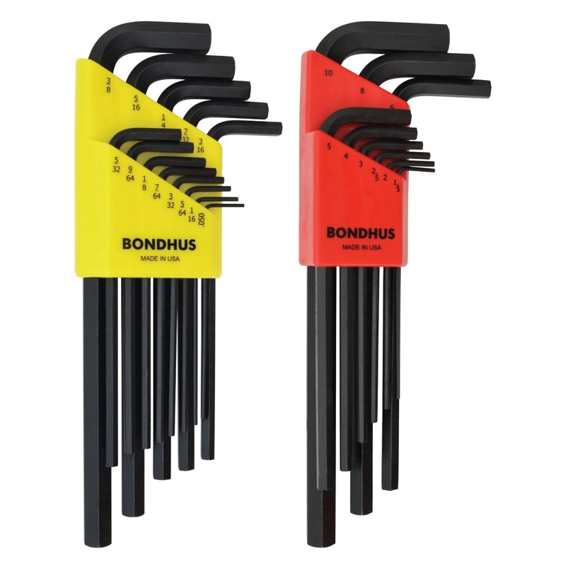 Bondhus 22199 Hex L-Wrench DoublePK, Long Length, 12137 .050-3/8 & 12199 1.5-10mm, Multicolor