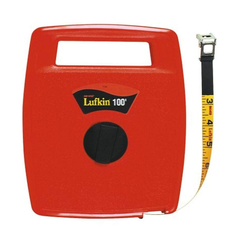 Crescent Lufkin 1/2 x 100′ Hi-Viz Orange Linear Fiberglass Tape Measure – 706L