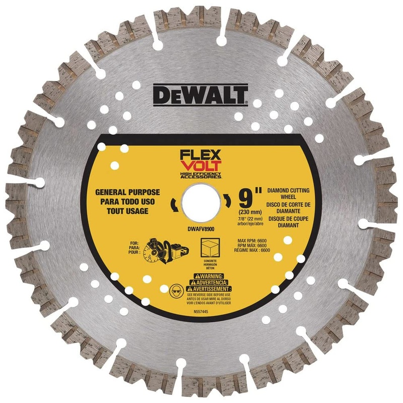 DEWALT 9 x 7/8 Flexvolt Masonry/Concrete Diamond Cutting Wheel – DWAFV8900