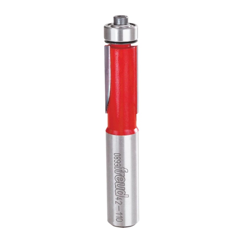 Freud Bearing Flush Trim Bit – 1/2 Diameter, 1/2 Shank, 3-1/4 Overall Length – 42-110