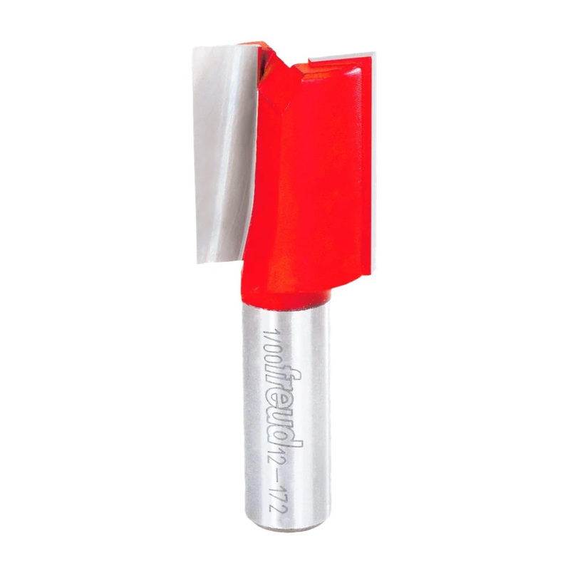 Freud Double Flute Straight Bit With Tico Hi-Density Carbide – 1-1/4 Height, 1 Diameter, 3 Length, 1/2 Shank – 12-172