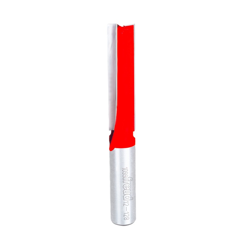 Freud Double Flute Straight Router Bit – 2 Height, 1/2 Diameter, 4-1/8 Length, 1/2 Shank – 12-128