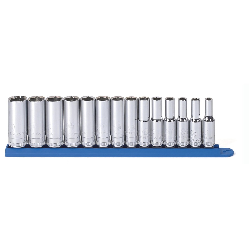 GEARWRENCH 14 Piece 3/8 Drive 6 Pt. Deep Socket Set, Metric – 80554