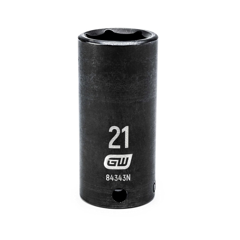 GEARWRENCH 3/8 Drive 6 Pt. Deep Impact Socket, 21mm – 84343N